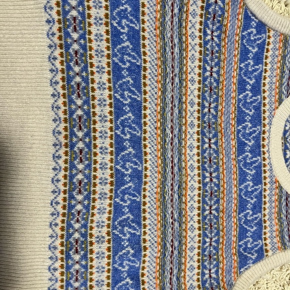 J.Crew Fair Isle Sweater Vest Blue Wool Blend Size M - Picture 4 of 7